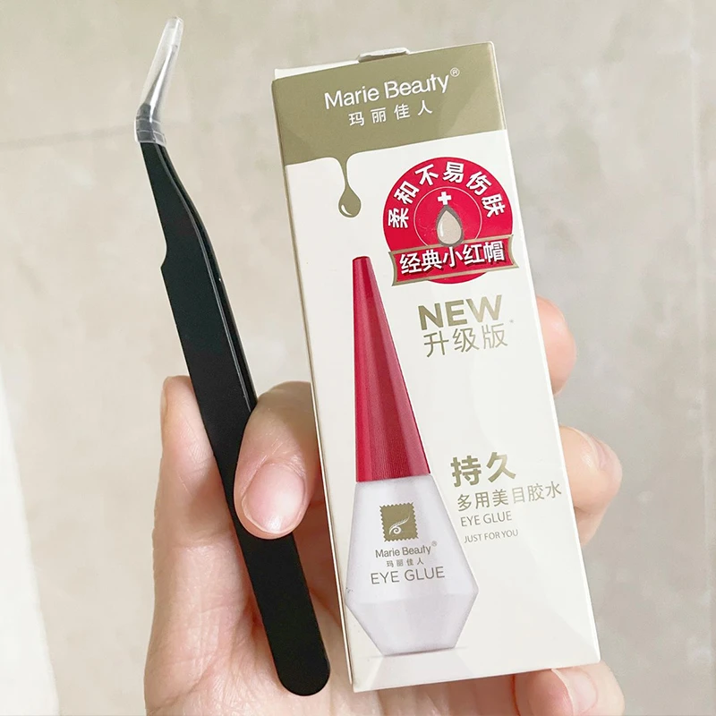小红帽胶水细刷头超牢固速干温和睫毛胶水和镊子多用工具持久无痕