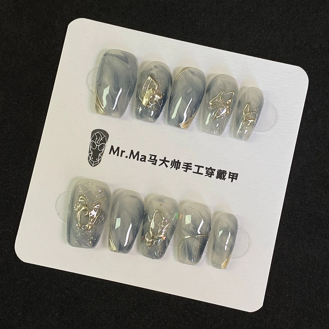 弥漫丨晕染短款手工穿戴甲短款穿戴甲辣妹穿戴甲美甲Mr.Ma