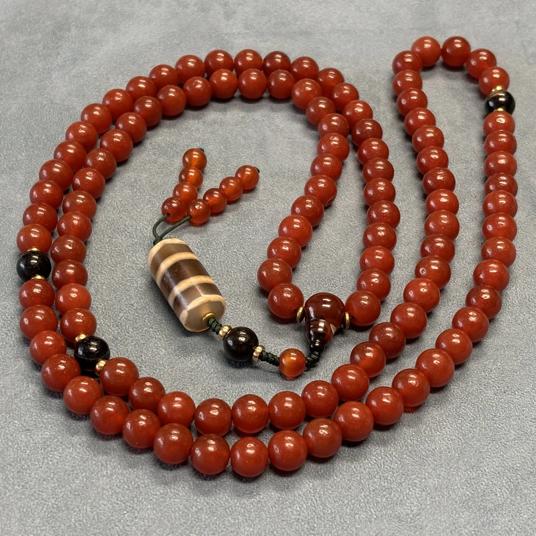 藏式108老玛瑙长链糖球(10mm)
