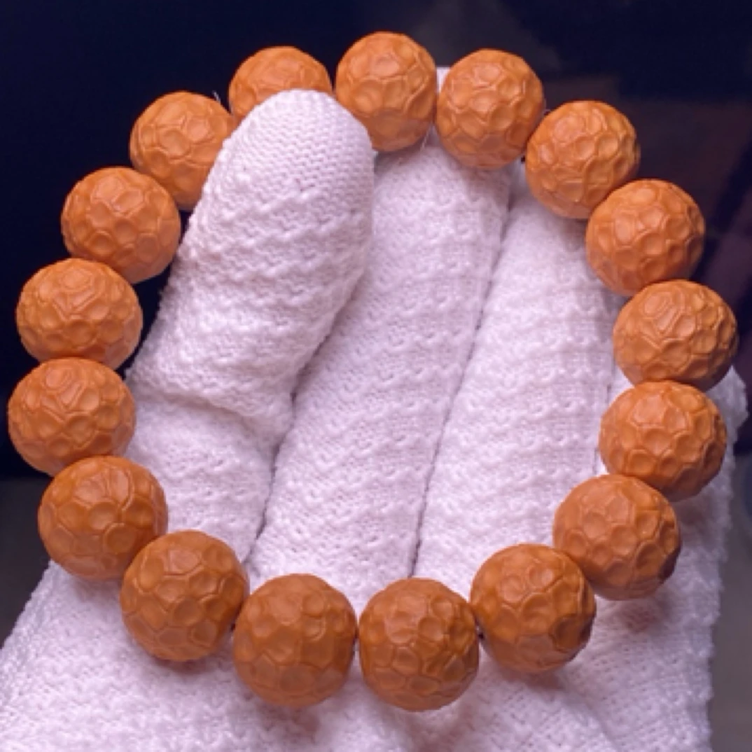 【刘云天推荐】猴头雕刻“龙鳞纹”手串，龙岩料，全品无瑕，精工雕刻