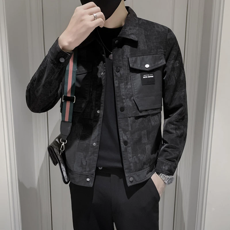 春季男士皮夹克潮流休闲高端短款潮牌新款修身机车皮衣外套男痞帅