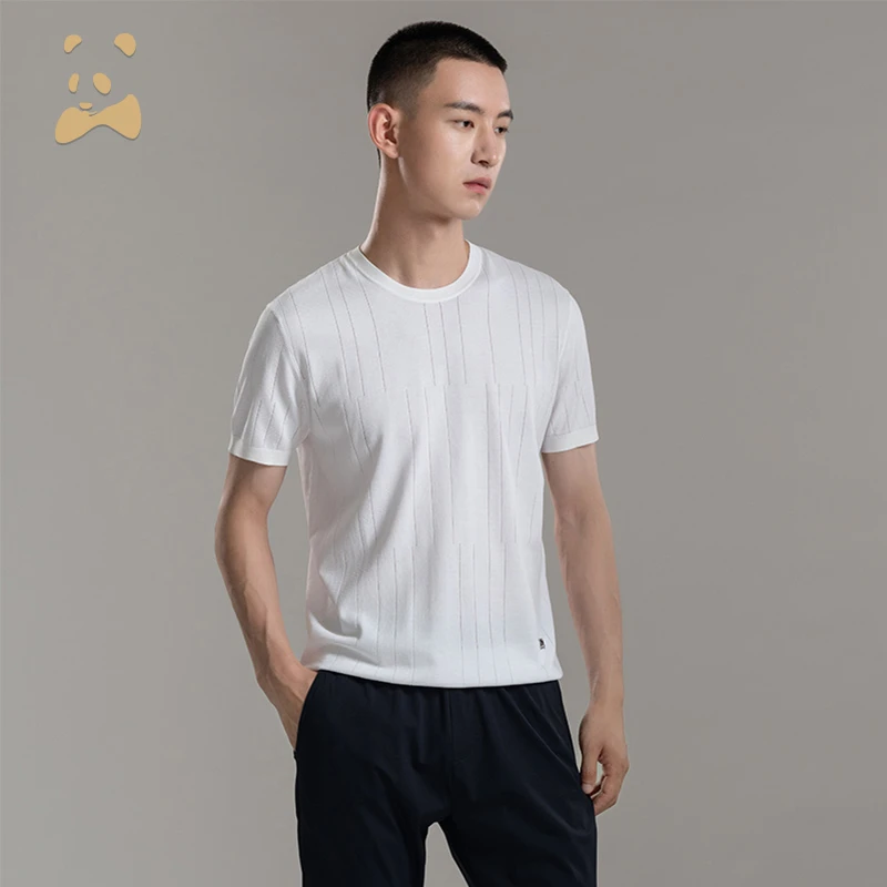 【夏季款式】CANUDILO纯色圆领t恤男士白色短袖T恤男士-6132307