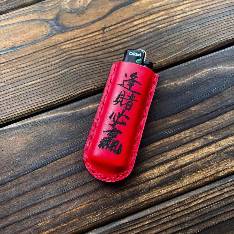 真皮草蜢火机Cricket打火机套保护套创意个性一次性打火机壳复古