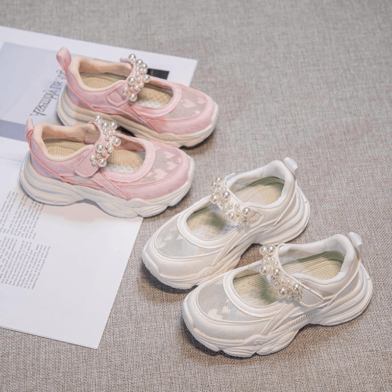 女童鞋子夏款2024新款儿童透气网面公主鞋软底女孩轻便时尚运动鞋