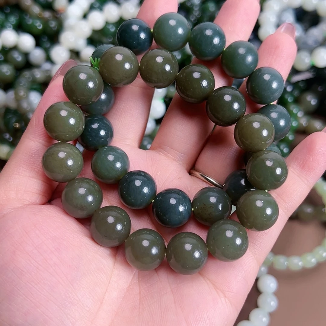 和田玉手链未镶嵌卡14