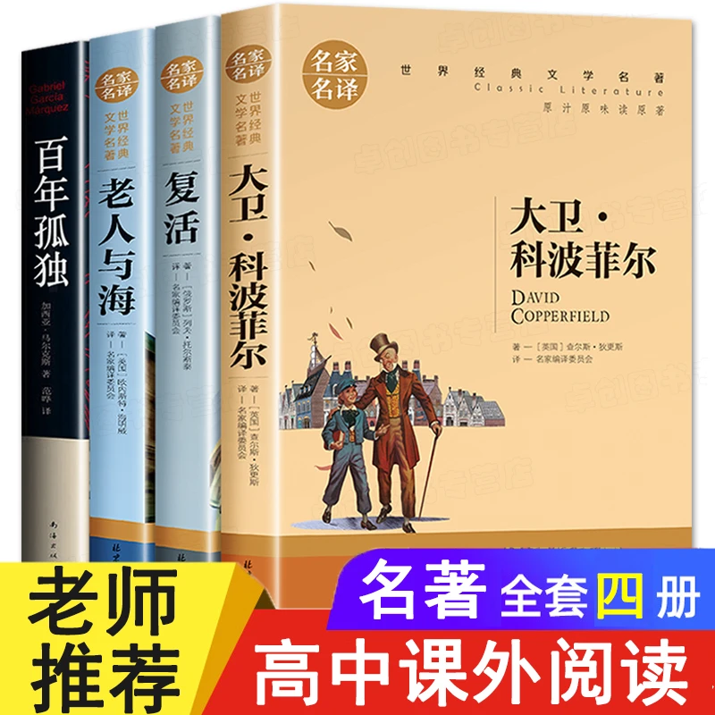 高中高一高二高三必读课外书百年孤独老人与海大卫科波菲尔复活