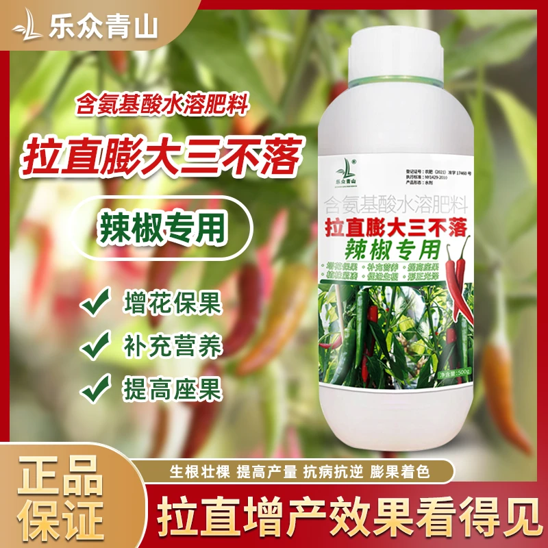 辣椒专用膨大拉直灵膨大素 青椒甜椒辣椒三不落叶面肥肥料水溶肥