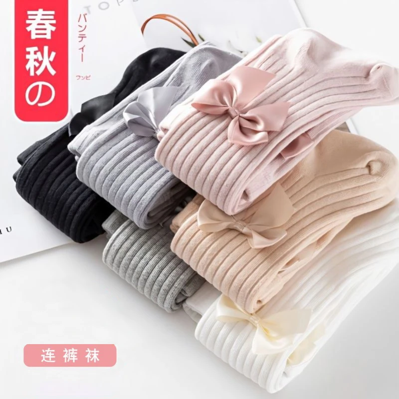 女童连裤袜春秋款外穿打底裤袜宝宝婴儿白色洋气百搭甜美儿童袜子