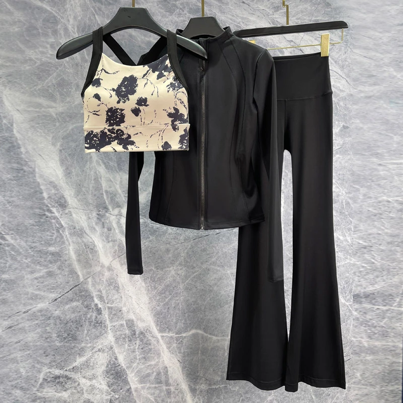 2024新款秋季长袖专业健身服套装高级感女性感速干修身时尚瑜伽服