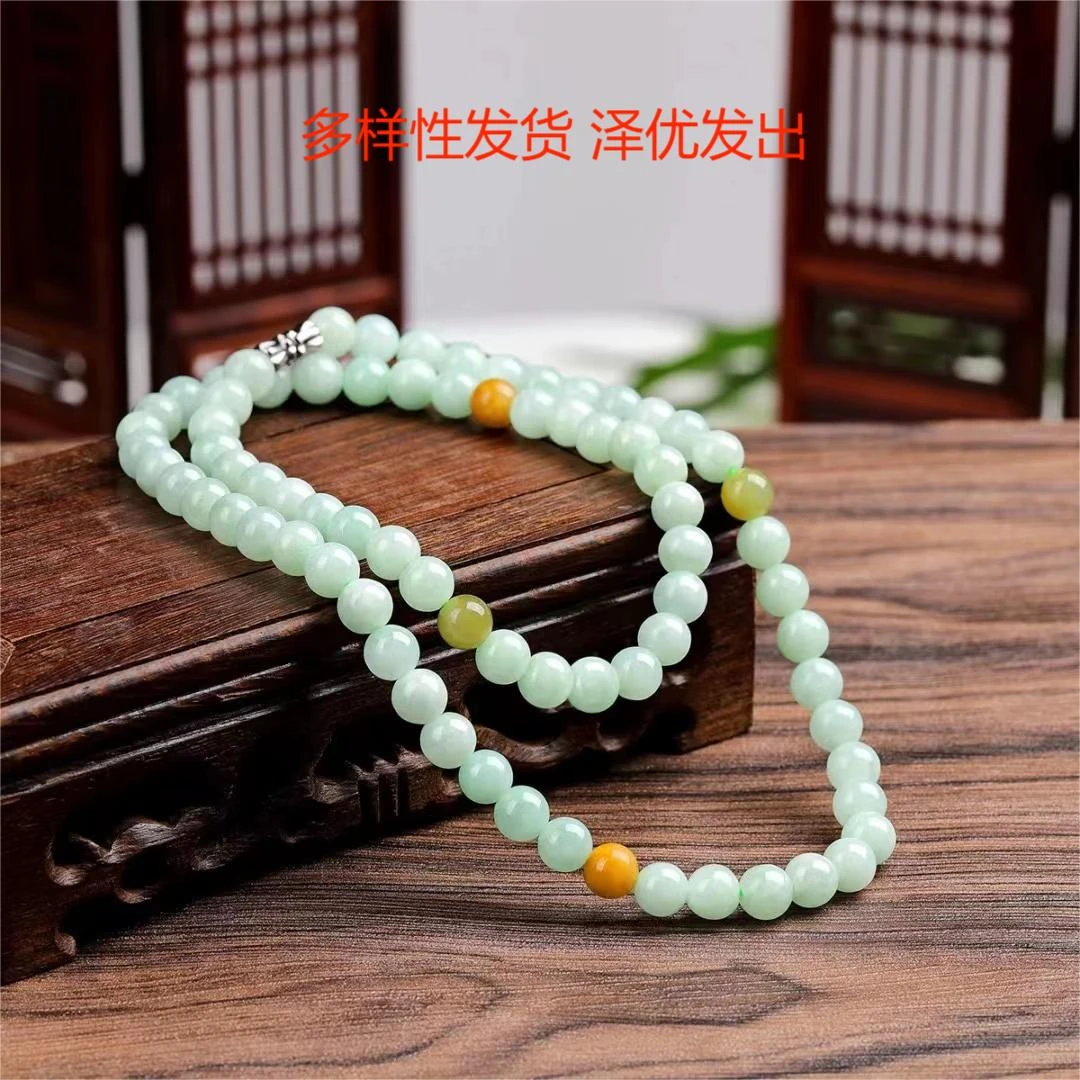 天然翡翠A货水润翡翠项链妈妈翡翠吊坠生日礼物/多样性发货玉手串