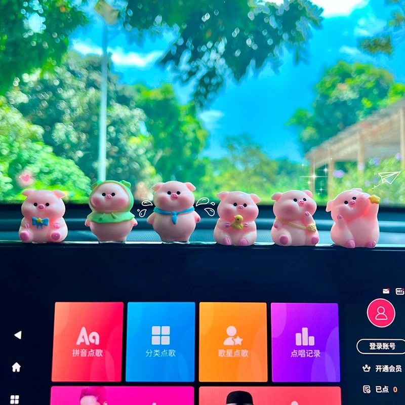 车载中控台摆件饰品创意可爱小猪手工装饰用品公仔玩偶车摆件装饰