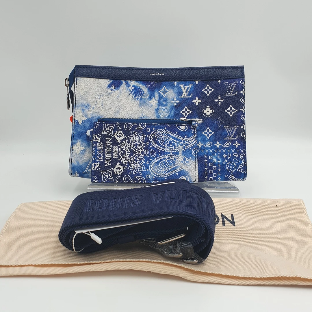 99新 LouisVuitton/路易威登 LV蓝老花扎染三合一斜挎包/DH10227
