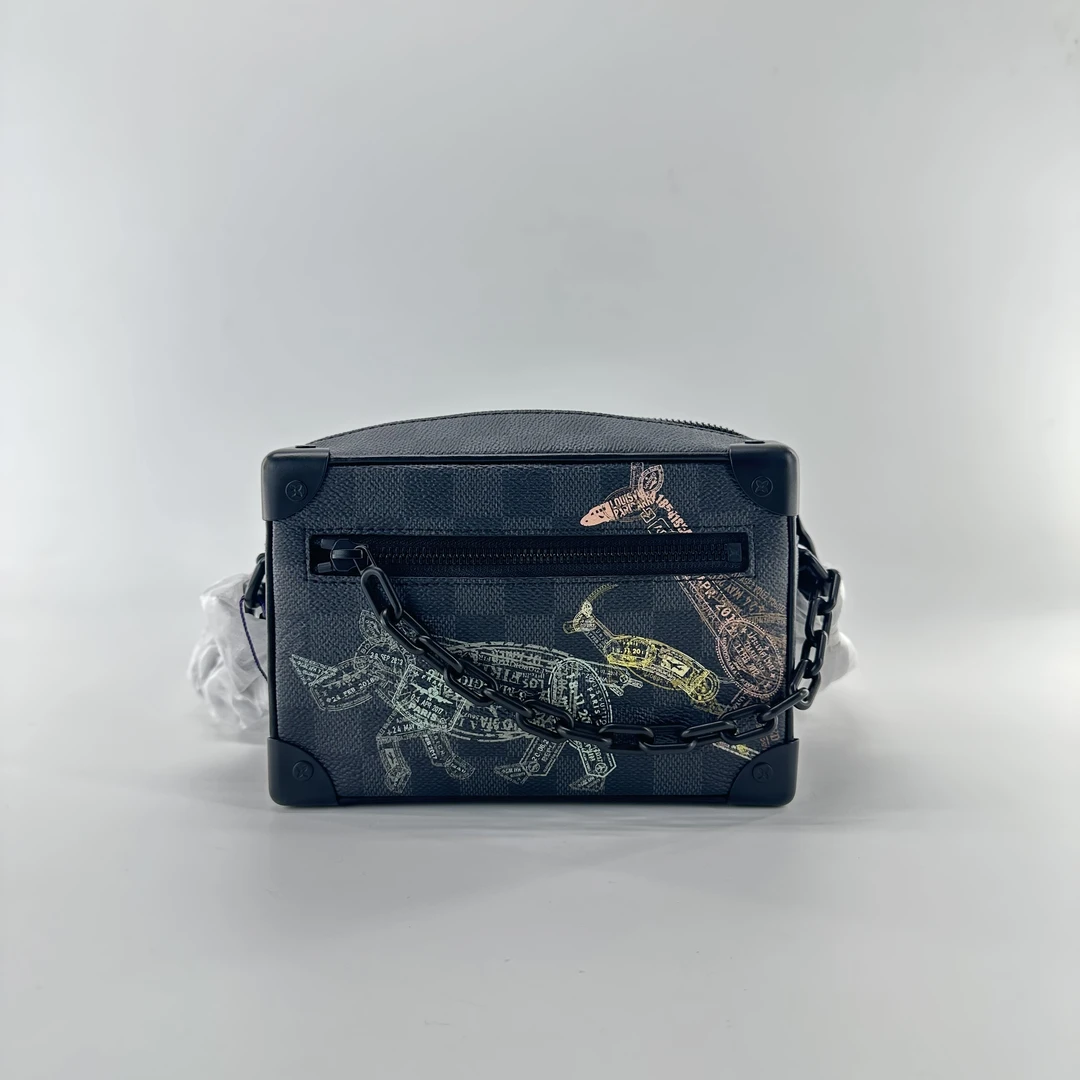 99新 LouisVuitton/路易威登 LV动物园棋盘格softt盒子包/ZH10106