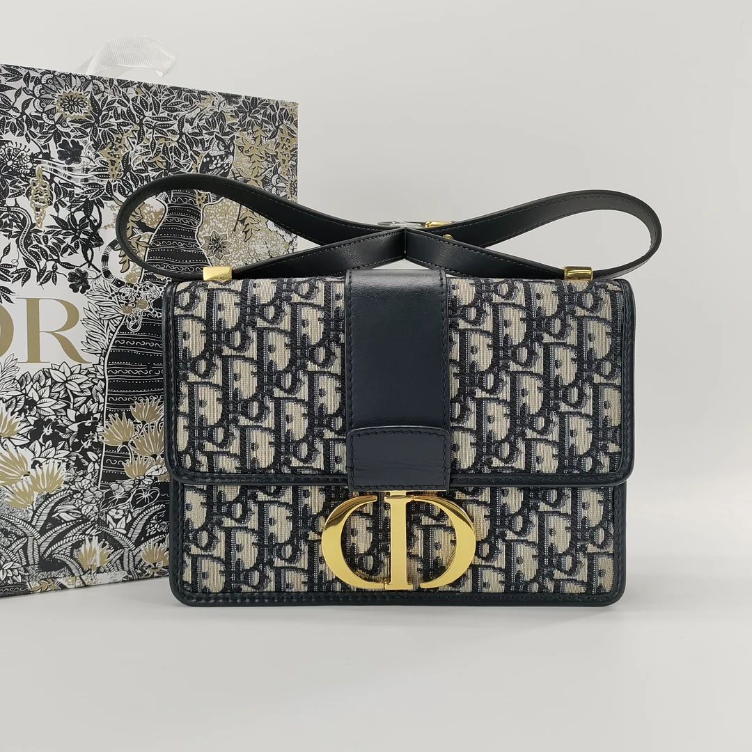 99新 DIOR/迪奥 DIOR 老花 蒙田30 中号 单肩斜挎包
