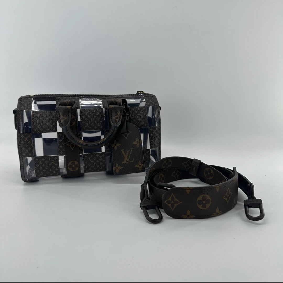 99新 LouisVuitton/路易威登 LV棕老花秀款keepall25棕色ZH10086