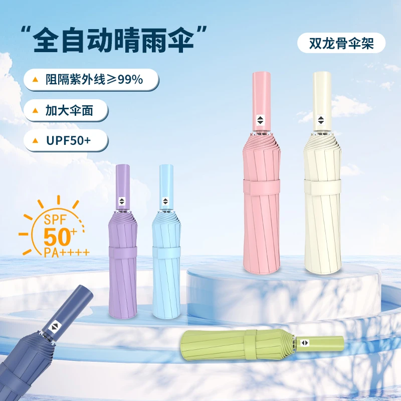 全自动雨伞加大加固防晒防紫外线24骨晴雨两用男女折叠加厚不漏水
