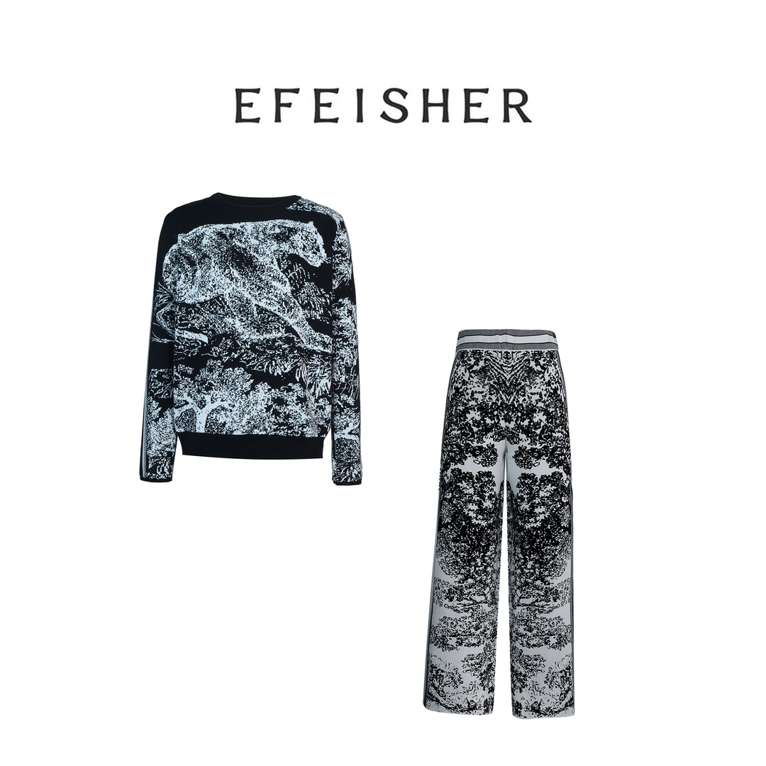 气质秋装斑马扎染重工女装印花套装2391FF2879