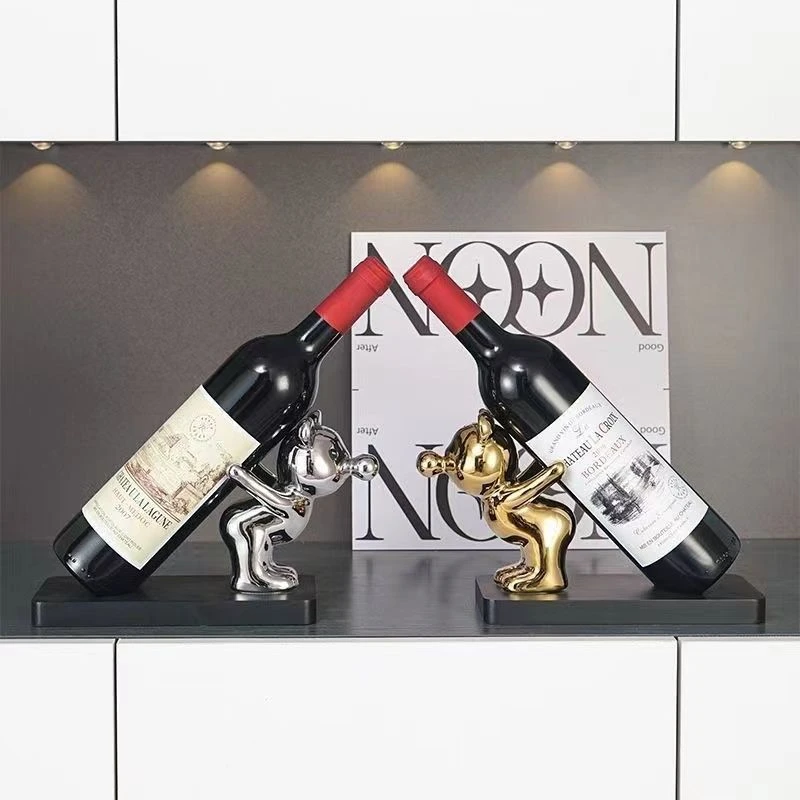 红酒架摆件轻奢创意客厅家居餐边柜红酒瓶架子酒托装饰酒吧家用