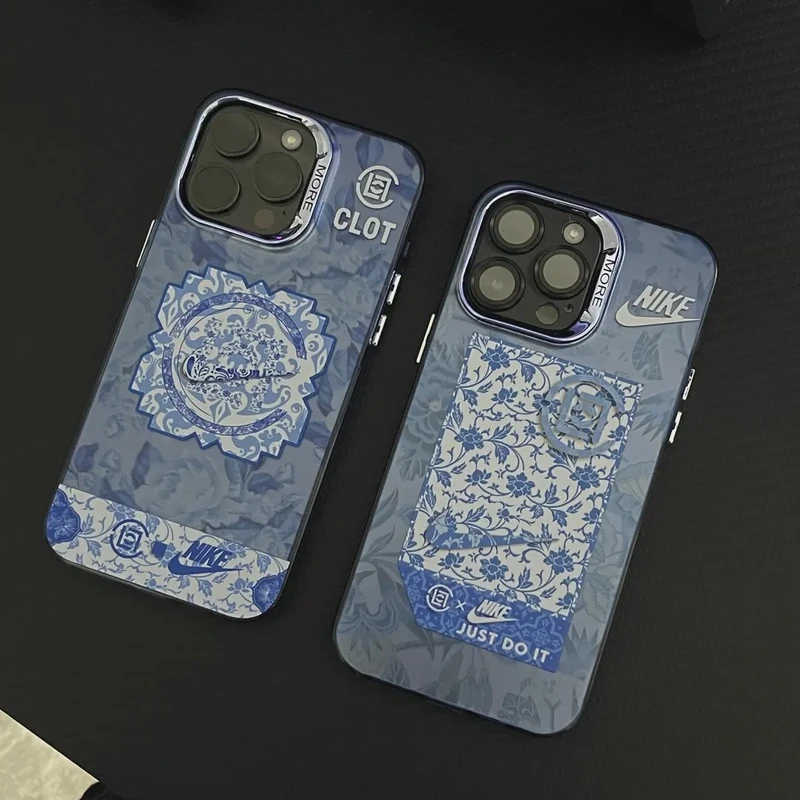 国潮青花瓷CLOT陈冠希适用苹果14pro手机壳iphone15磨砂防摔全包