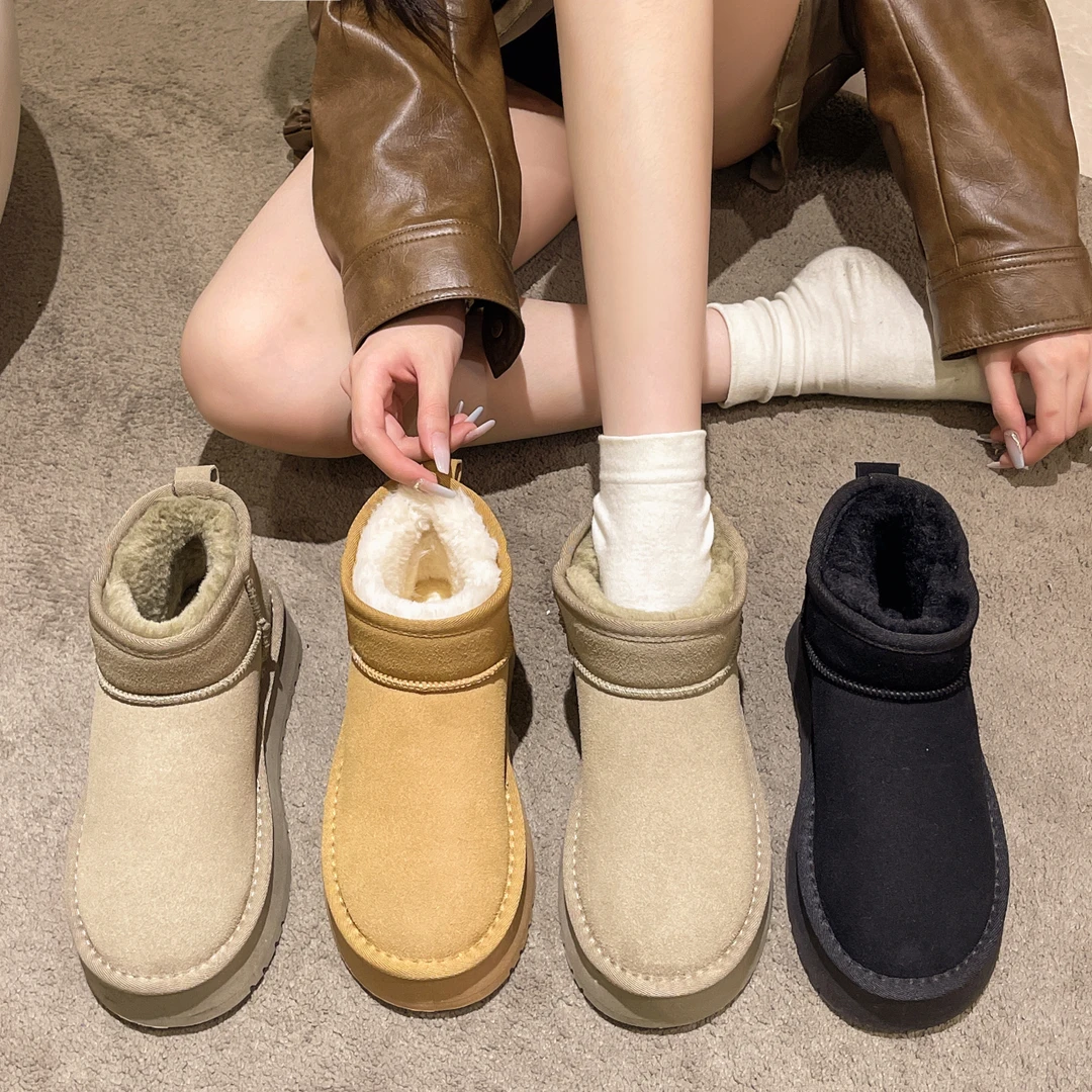 2024冬季百搭时尚厚底加绒加厚雪地靴5867