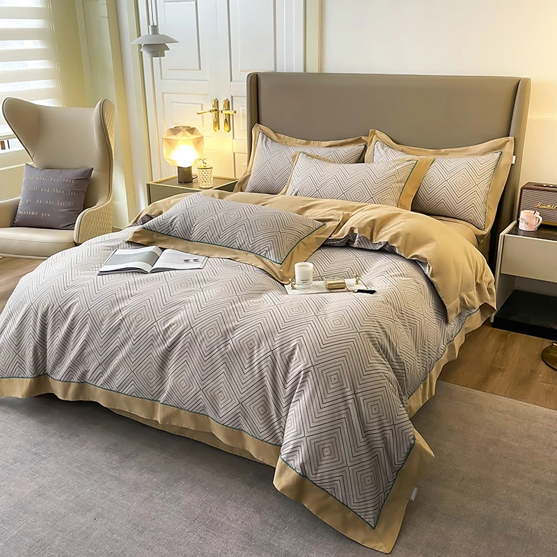 楷悦 幻境 轻奢亲肤加厚长绒棉四件套美式田园风全棉印花套件