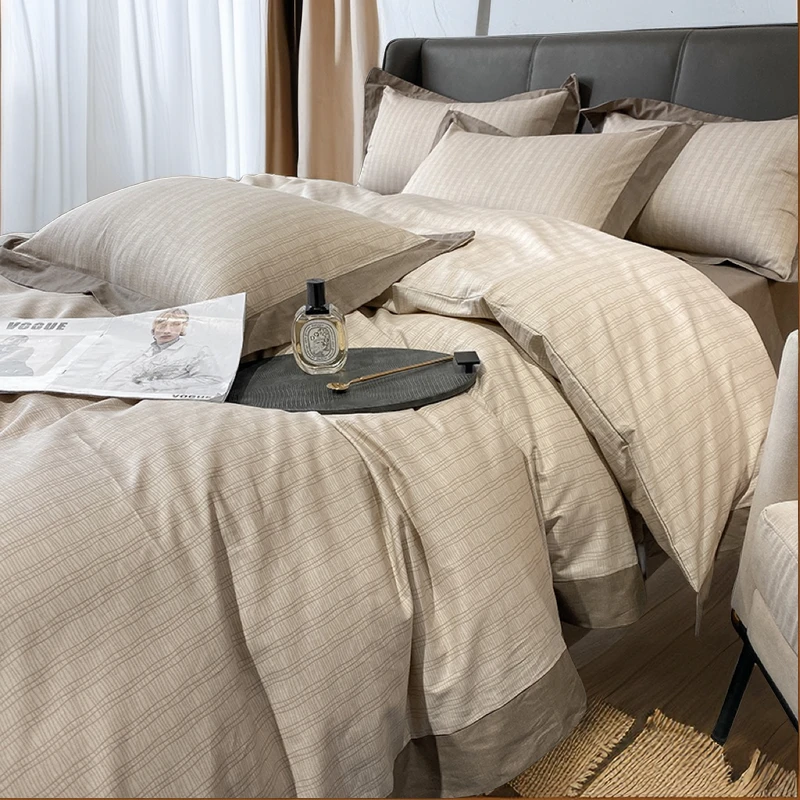 【微瑕品，仅一件】典雅秋冬磨毛全棉四件套 编号A12