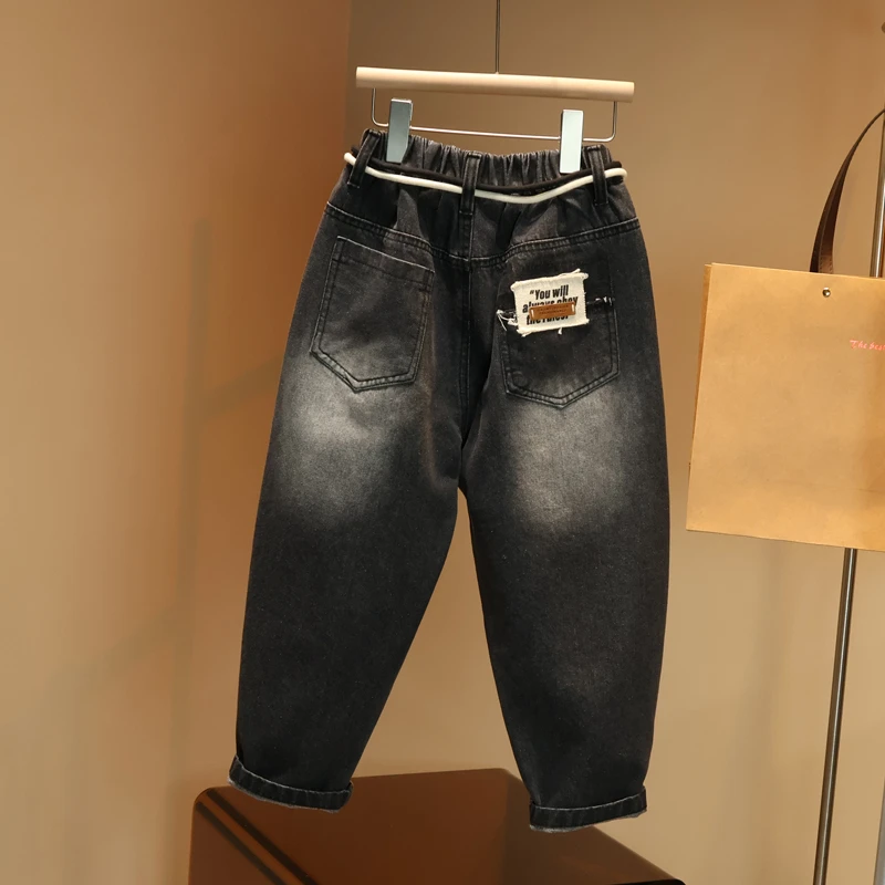 【现货】男童百搭牛仔长裤时尚宽松春装中大儿童洋气C1488