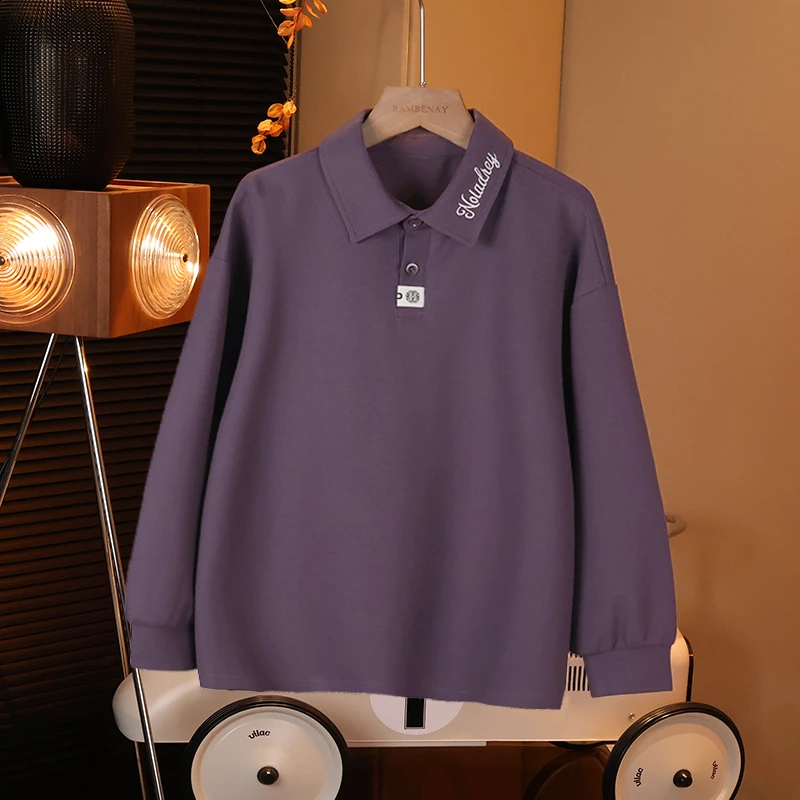 【现货】男童翻领字母长袖刺绣领Polo衫春装中大儿童宽松C2539