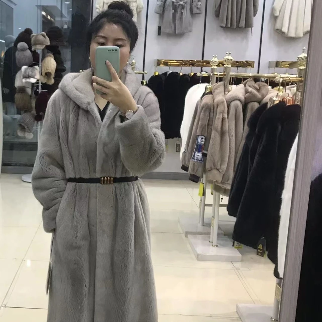 110银兰原色帽款大衣
