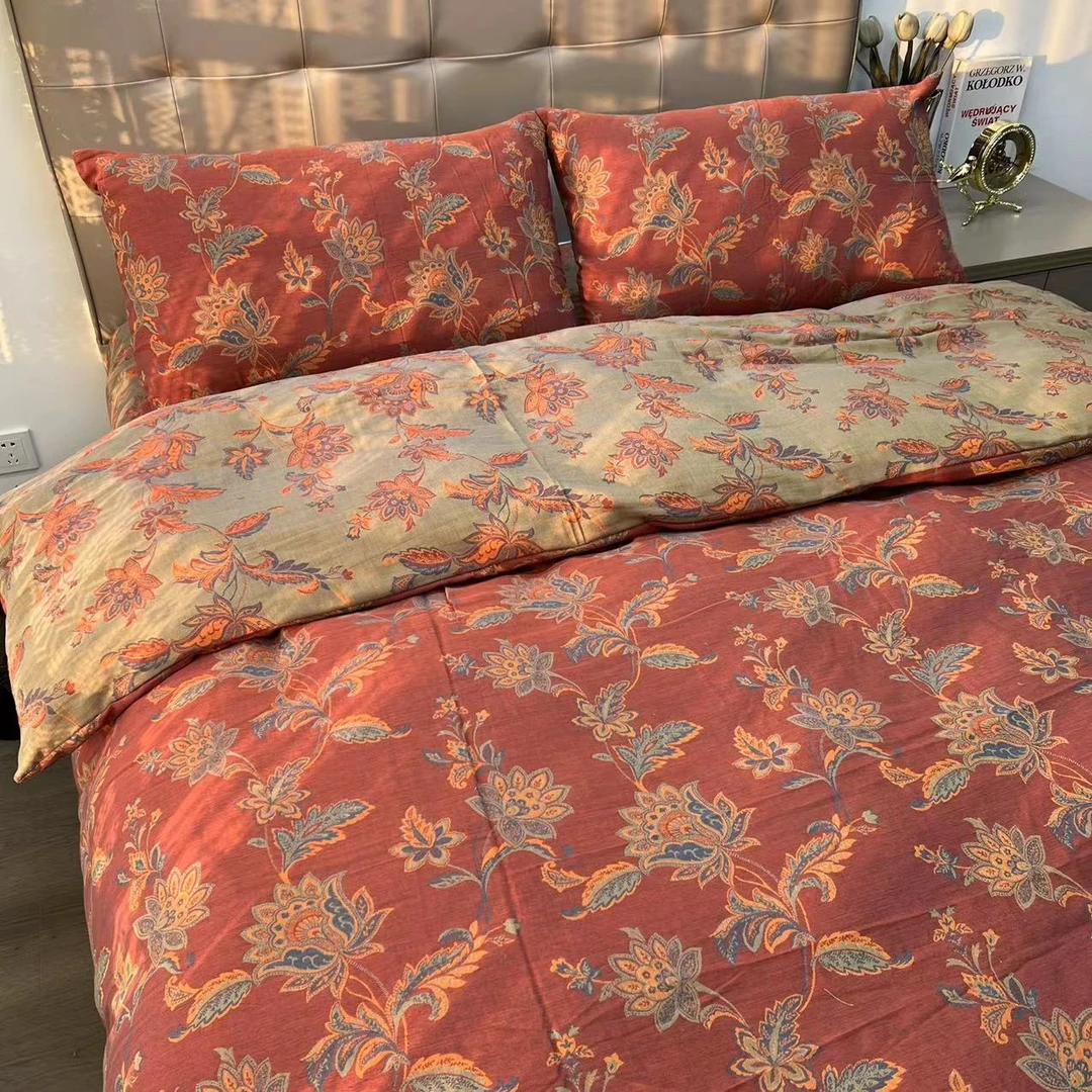2023春季新品 【宏桂坊】全棉母婴色织双层纱四件套