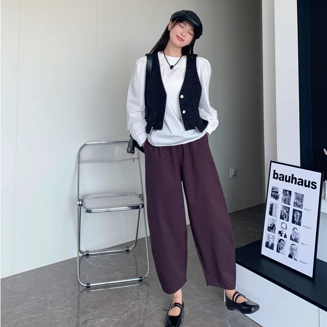 娜姐家-立体剪裁，柔软舒适度佳，简约大气，显瘦韩版气球裤