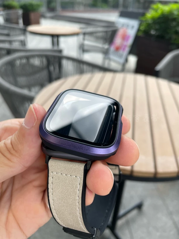 金属壳玻璃膜一体适用苹果手表iwatch保护壳s87654表壳铝合金套