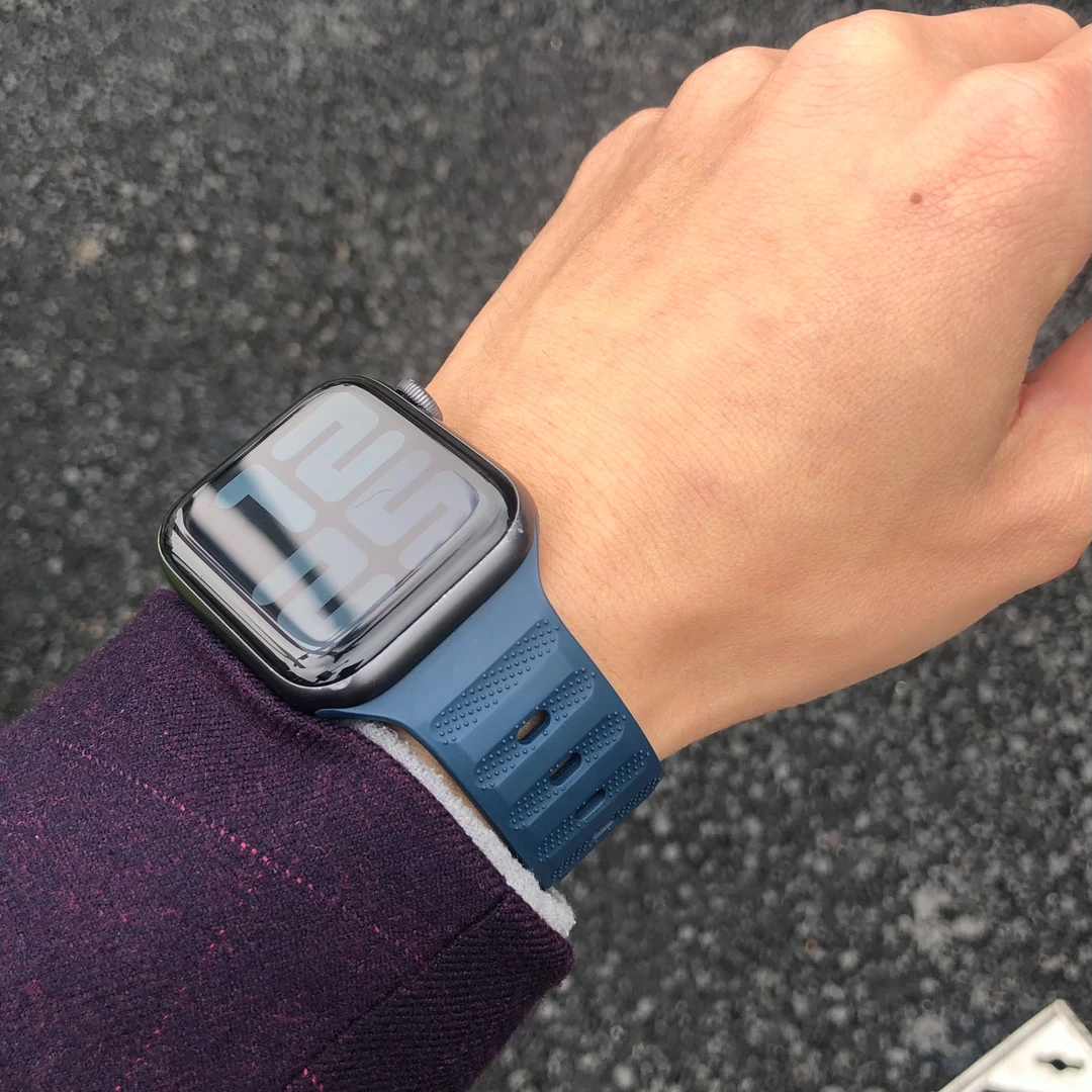 不粘尘氟橡胶适用苹果手表iwatch防尘s87654高端ultra男卡客表带