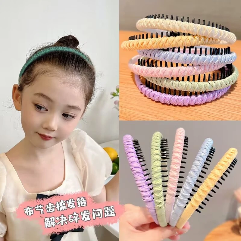 马卡龙色儿童发箍洗脸防滑带齿头箍碎发压发圈新款头饰发夹女
