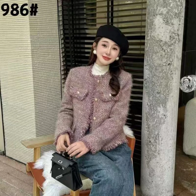 冬季新款轻奢时尚重工粗花呢法式外套986