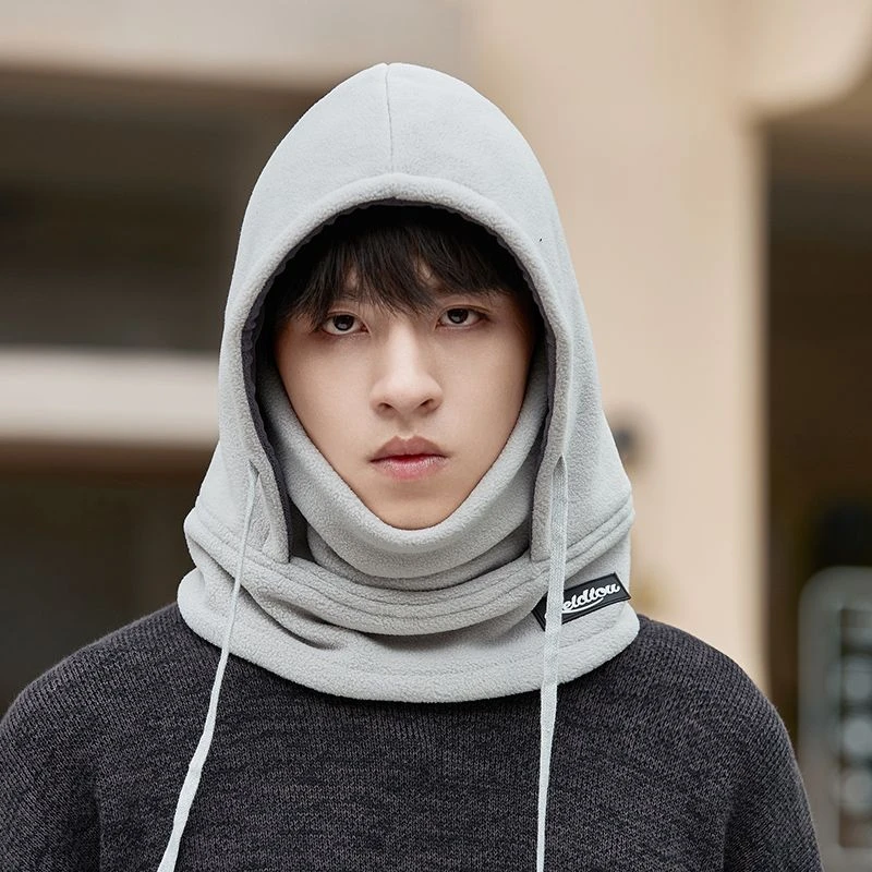 防风帽子男秋冬户外骑车保暖帽围脖一体防寒护耳帽情侣护脸颈滑雪