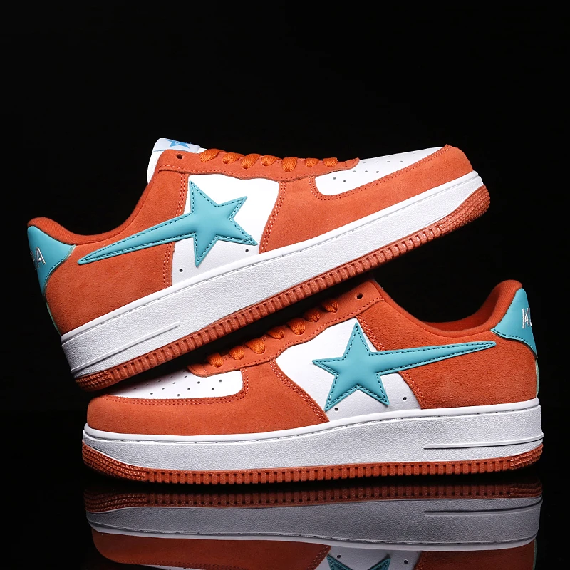 春季新款男女款百搭潮流情侣板鞋透气低帮小白鞋【白桔款】