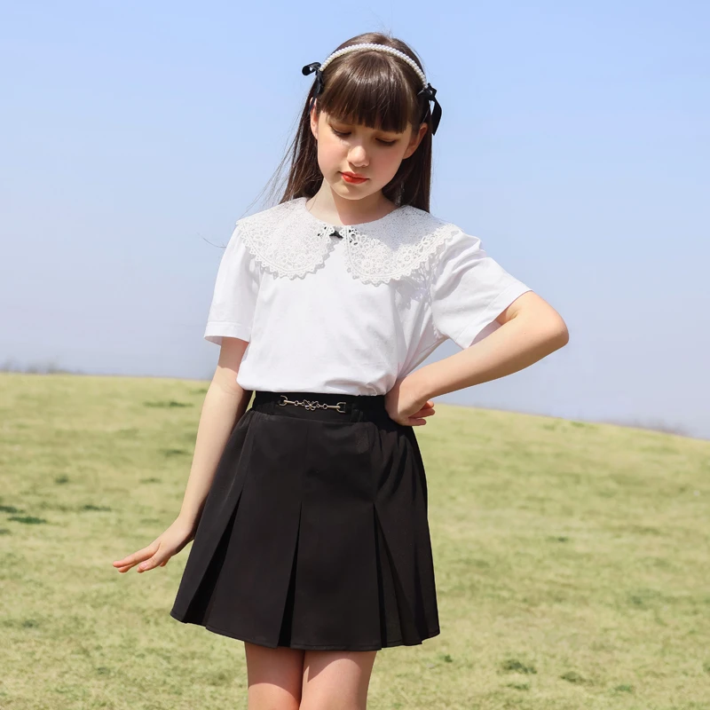 0646女童T恤2023新款夏装纯棉儿童上衣夏款短袖大童童装女孩衣服