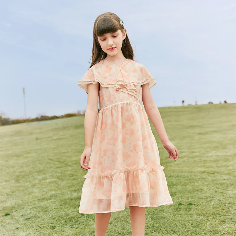 0617女童连衣裙夏装2023新款儿童裙子夏天碎花大童公主裙女孩童装