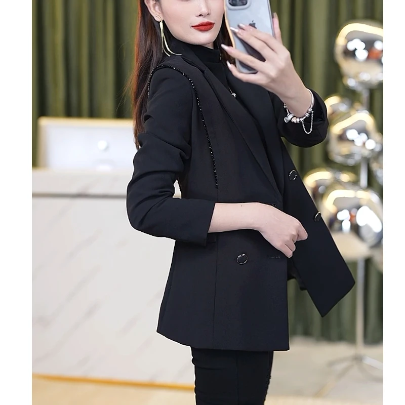 秋冬季韩版时尚职业装气质女神范小个子显瘦设计感西服外套9686