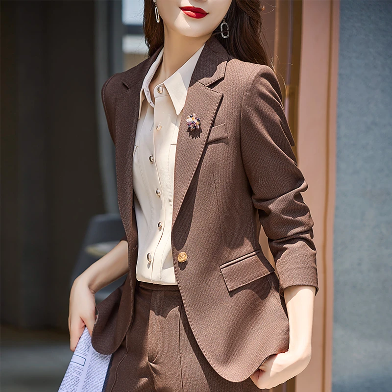 时尚西装套装修身职业秋冬大学生面试西服气质女神范工作服22963