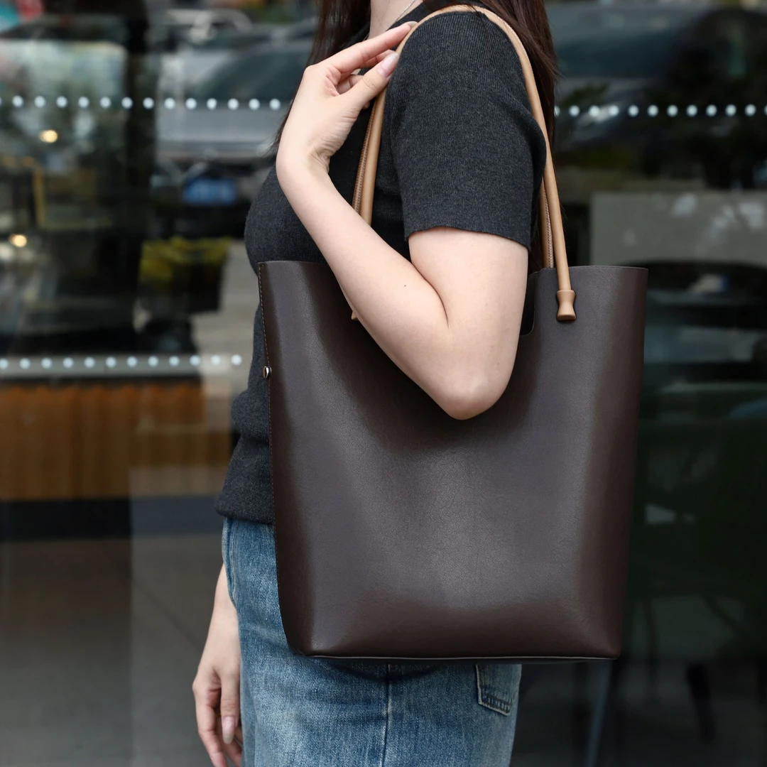 歌梵希2024秋冬新款女包休闲时尚大容量复古牛皮单肩真皮包包