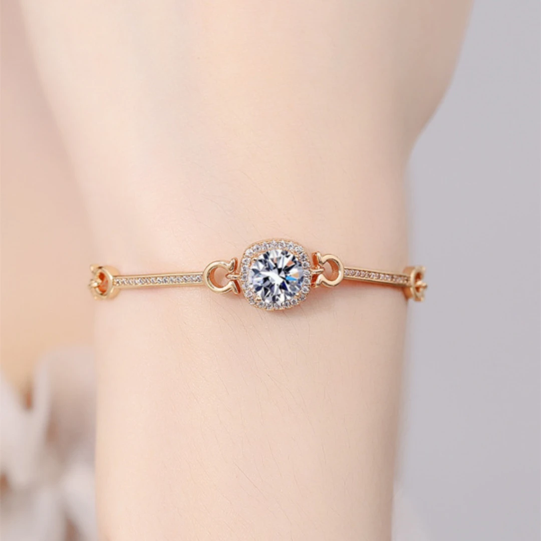 单钻-方包手链 新版 抽拉式 香槟色xbj277