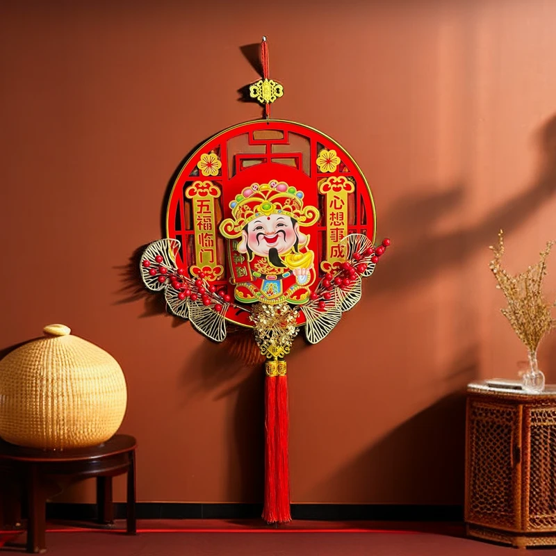 龙年新款年货年会装饰【摇头财神】挂件时尚立体亮面镂空工艺