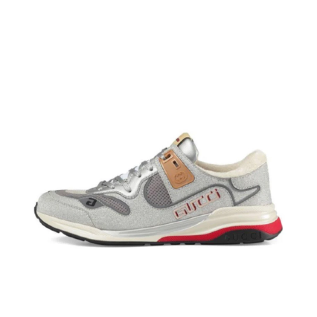 GUCCI古驰 Ultrapace 防滑平衡轻便 低帮 生活休闲鞋 男款 银灰色