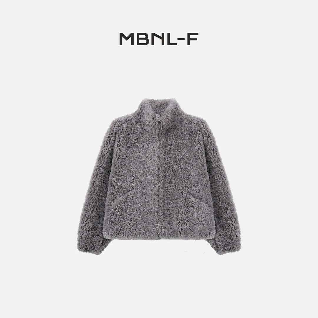 MBNL-F2024F/W新品 100%绵羊毛立领保暖轻奢绒感外套秦磊XM-YM061