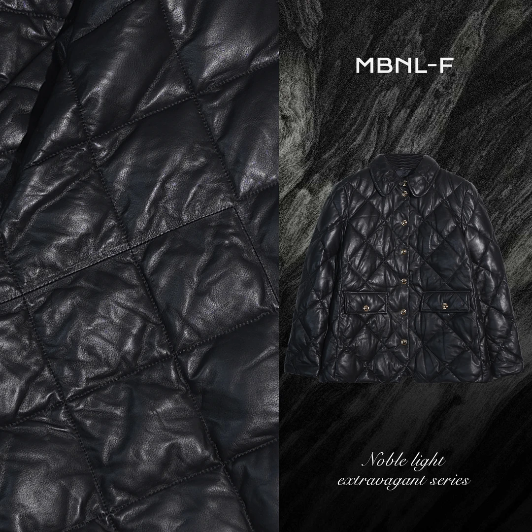 MBNL-F“黑标系列” 2024F/W新品 棱纹鹅绒服皮衣 秦磊XM-YR9655