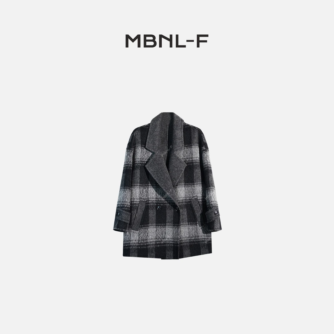 MBNL-F 2024F/W新品 经典复古格纹绒感毛呢大衣 秦磊XM-DY6588
