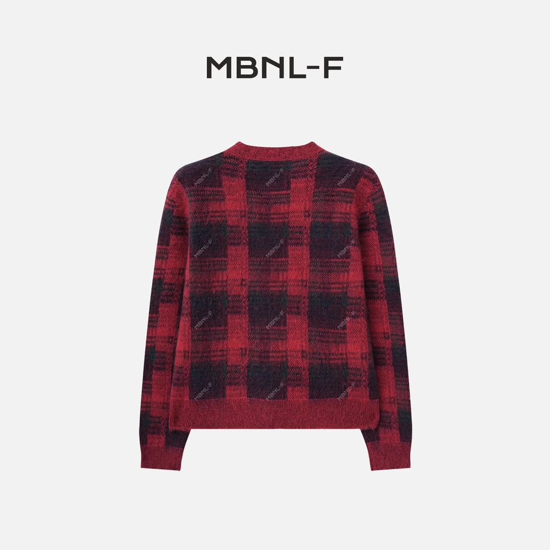 MBNL-F 2024F/W新品 设计感黑红拼色毛衣开衫 T秦磊XM-MY81229