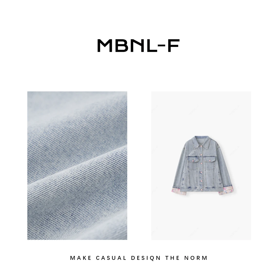 MBNL-F【粉袖恬香】2024S/S新品春季百搭蓝色牛仔衣外套XM-GF7013